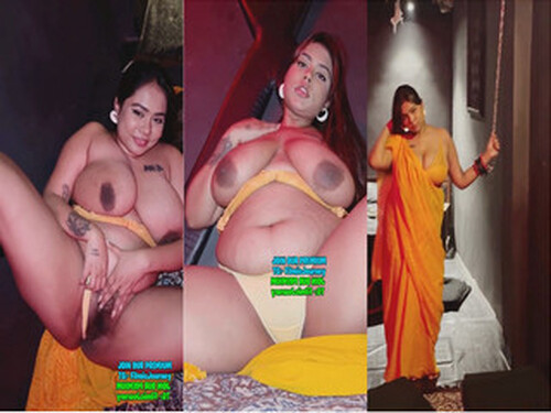 Oasi Das Nude XXX Orange Saree Striping & Teasing Video