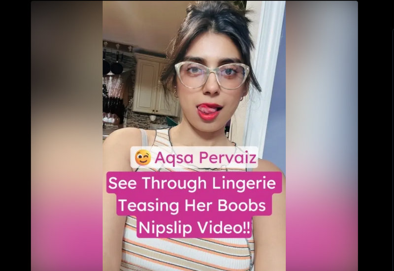 Aqsa Pervaiz Hot See Through Lingerie Boobs and Nipples Tease On Live