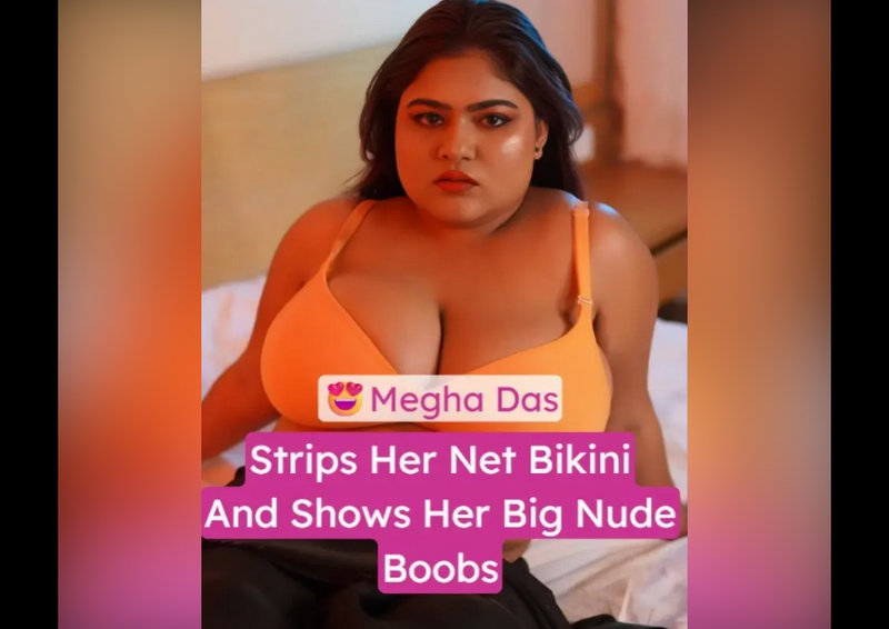 Megha Das Naked Strips Her Black Net Bikini & Revealing Her Big Boobs & Kissing