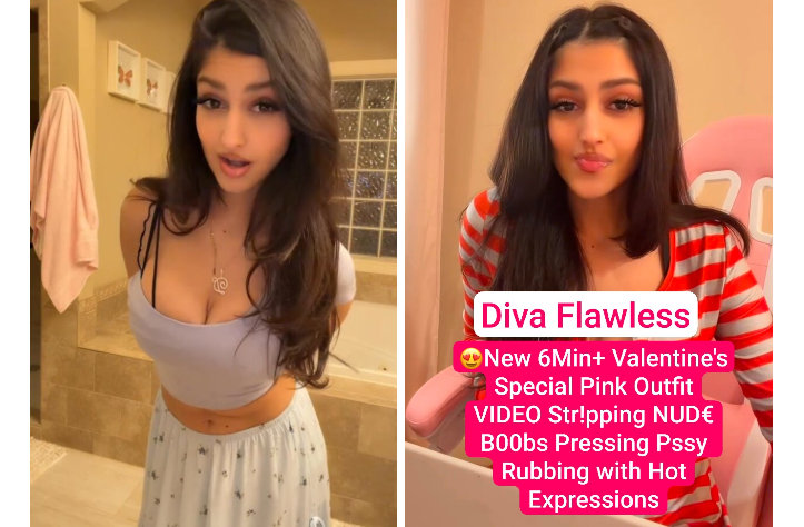 DIVA FLAWLESS Valentine’s Special Naked Leaked Teasing her Pink Nipples, Big Tits & Rubbing Pussy Clip