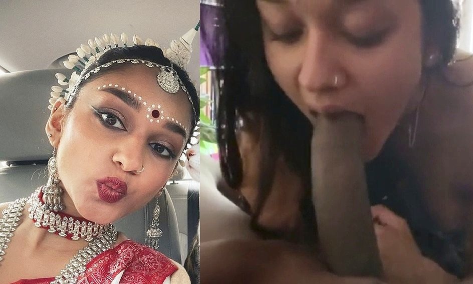 Cute Indian NRI Classical Dancer Naked Leaked Giving BBC Deepthroat with Full Face