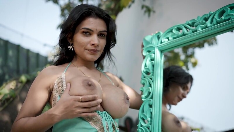 Resmi Nair Naked Leaked Striping Green Dress Sucking Huge Boobs and Rubbing Pussy