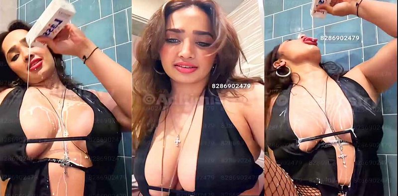 Aditi Mistry Latest Naked Viral Leaked Big Tits, Nipple & Ass Tease Close UP in Black Bikini Live Part-3