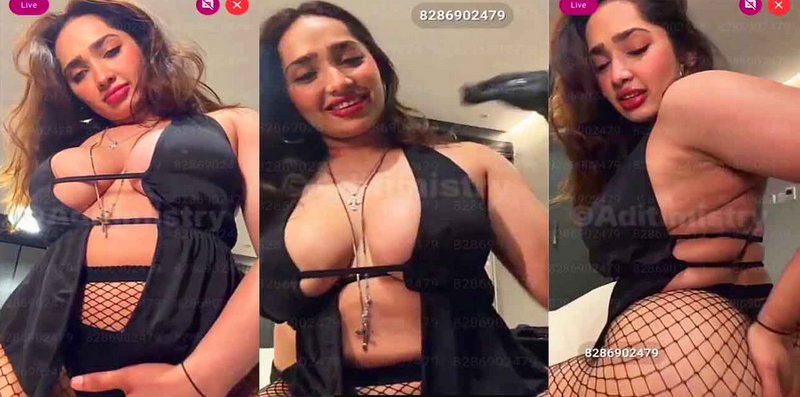 Aditi Mistry Latest Naked Viral Leaked Big Tits, Nipple & Ass Tease Close UP in Black Bikini Live