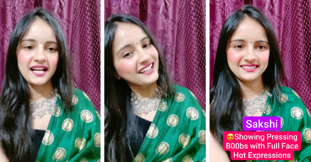 Beautiful Actress & Model Sakshi Naked Viral Topless Showing & Pressing Big Tits with Full Face On Live Tango