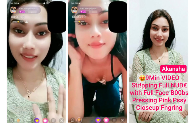 AKANSHA Beautiful Insta Influencer Naked Stripping Tits Pressing & Pink Pussy Fingering with Full Face On Chamet Live