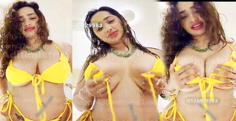 Aditi Mistry Naked Leaked Huge Tits, Nipples Slip in Yellow Bikini latest Live show – Part 2