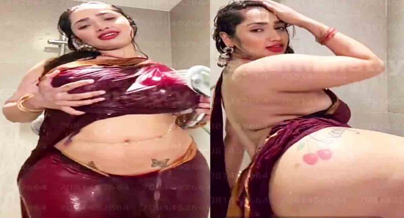 Aditi Mistry Naked Leaked Viral Big Tits Nipples Visible & Huge Ass Show in Wet Saree Part 1