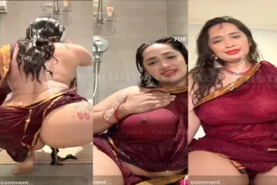 Aditi Mistry Naked Leaked Viral Big Tits Nipples Visible & Huge Ass Show in Wet Saree Part 2