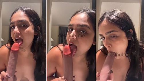 Psyflora Naked Leaked Topless Sucking & Deepthroating a Big Dildo Video