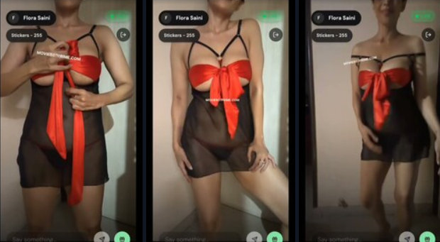 Flora Saini Leaked Stripping Sari, Dancing & Teasing Ass in Thong Bikini On Live Show