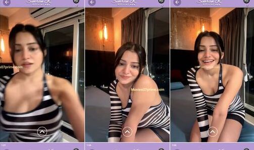 Simran Kaur Leaked Hot Transparent Dress Big Boobs Visible Live Clip