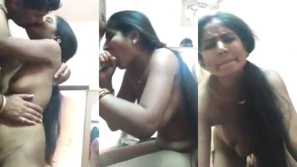 Horny Telugu couple naked bj, sucking & doggy style fuck at home